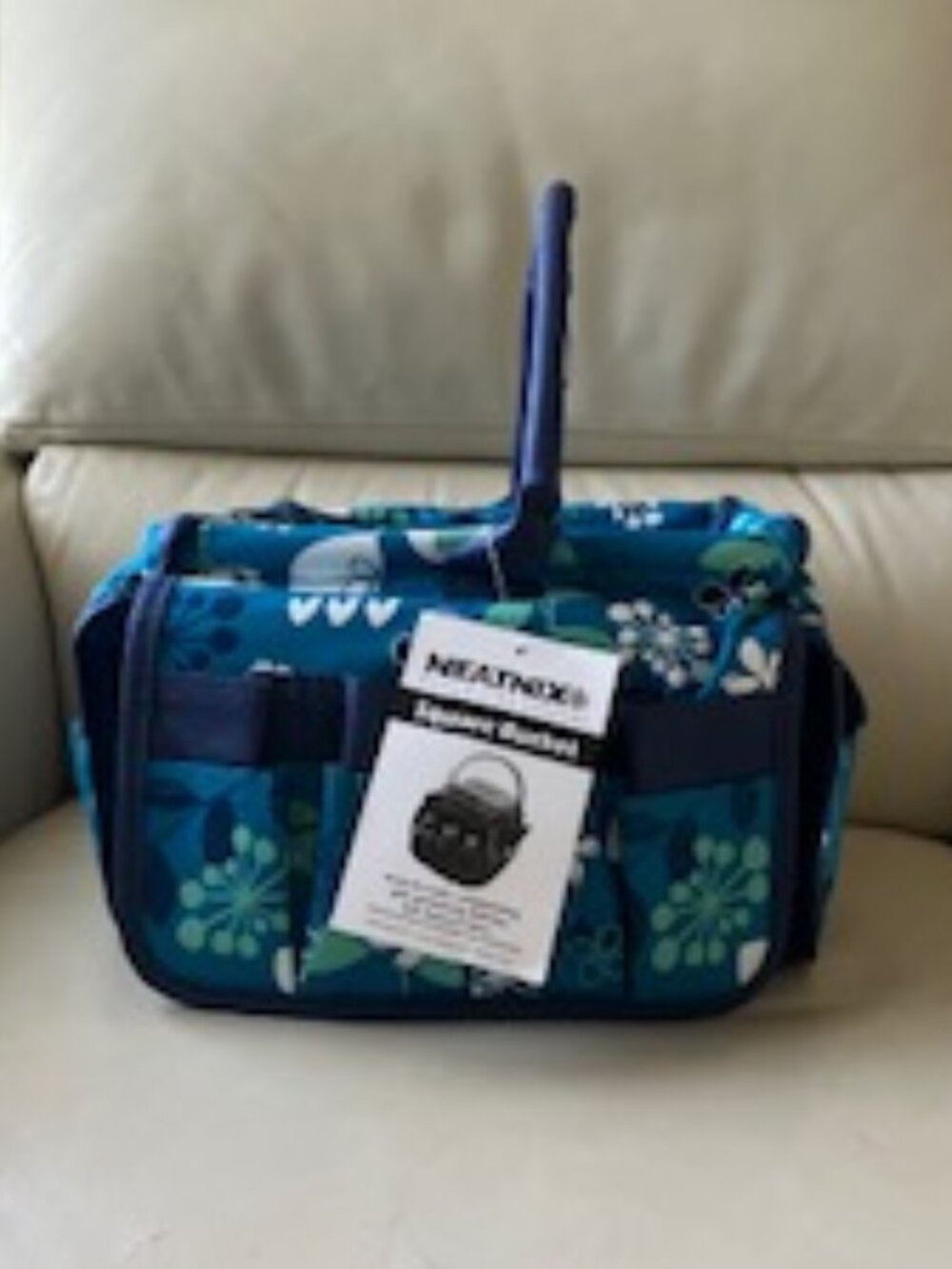 New Neatnix Square Stuff Bucket in Turquoise Owls